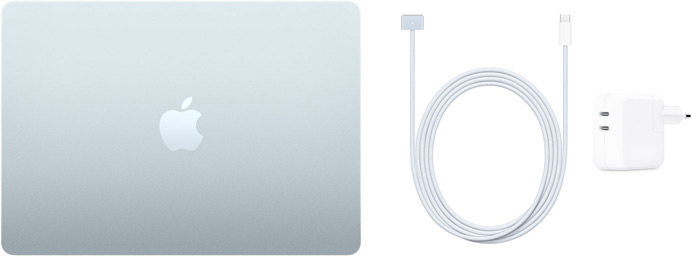 13" MacBook Air, USB‑C auf MagSafe 3 Kabel und 30W USB‑C Power Adapter