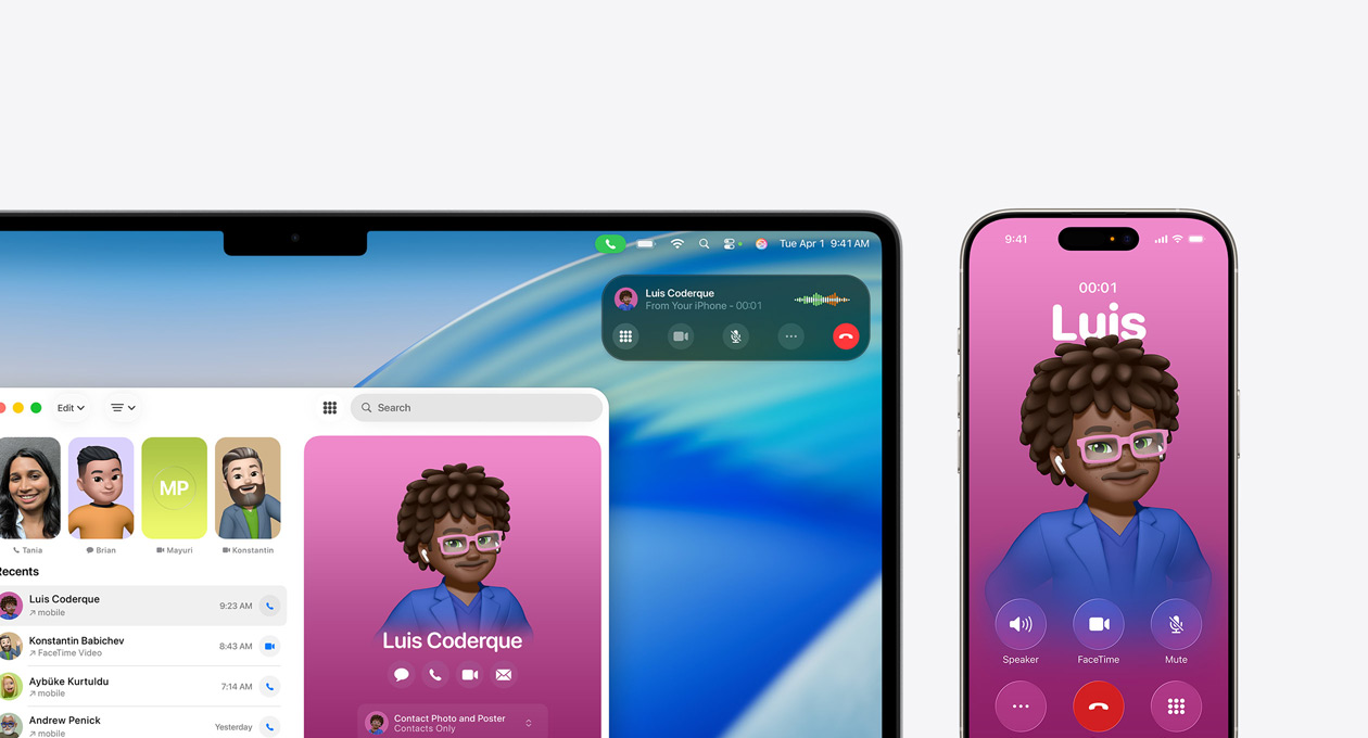 Un Mac affichant la nouvelle app Téléphone
