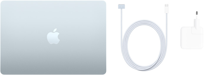 MacBook Air 13 ιντσών, καλώδιο USB‑C σε MagSafe 3 και τροφοδοτικό ρεύματος USB‑C 30 W