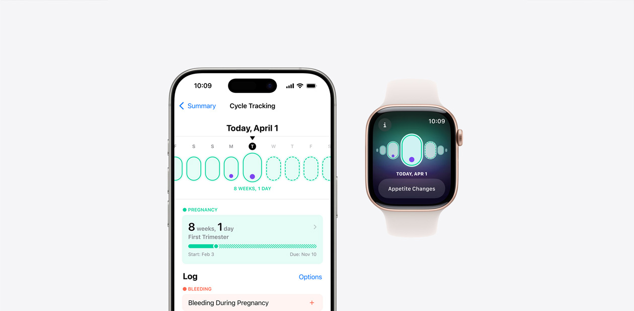 The Cycle Tracking software on iPhone and Apple Watch.