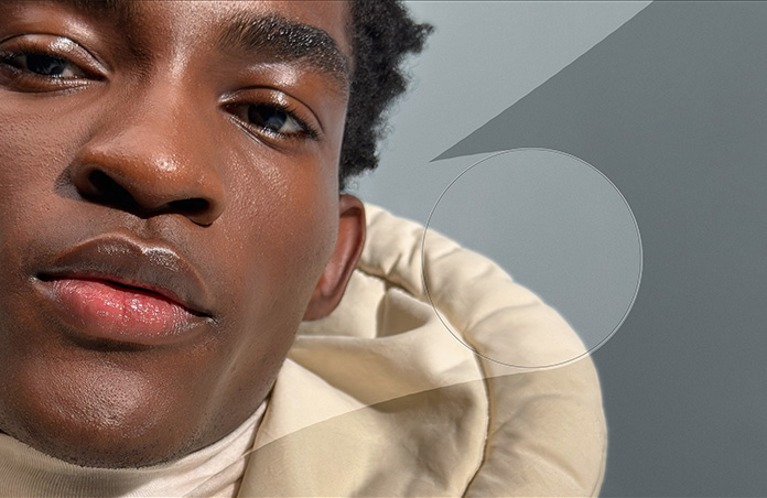 Foto close-up wajah seorang laki-laki, alat penyempurnaan