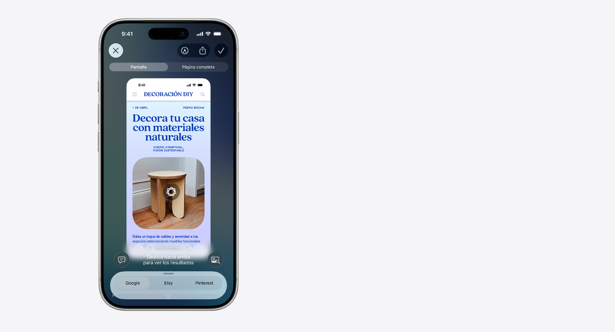 Un iPhone muestra una colección de fotos de distintas lámparas con forma de hongo en Etsy, junto con pestañas de Google y Pinterest