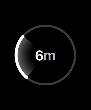 Precision Finding, white progress bar encircles estimated distance to misplaced iPhone