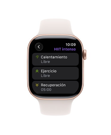 Apple Watch Series 11, color oro rosa, caja de aluminio, app Entrenamiento, tarjeta de Entrenamiento Personalizado, correa, deportiva rosa rubor