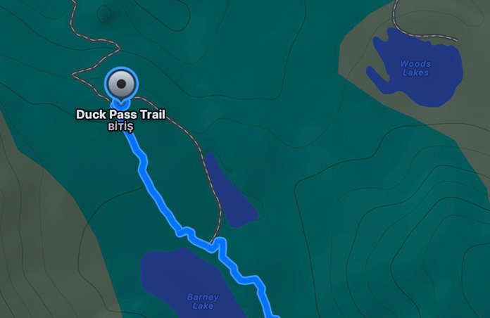 Özel Güzergâhlar haritası, tahmini süre ve konuma uzaklığı