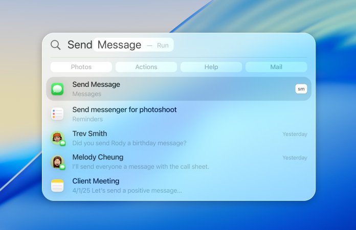 Exemples d’utilisation de Spotlight pour envoyer des messages